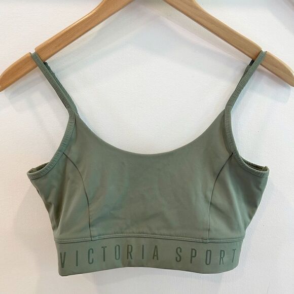 Victoria Sport Sage Green Logo Sports Bra - Picture 1 of 7